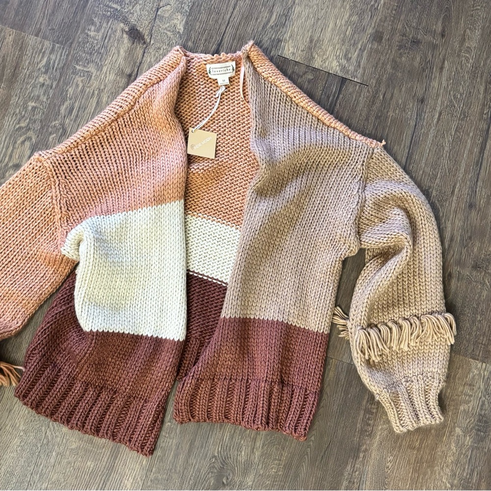 Love Tree Multicolor Knit Open Cardigan